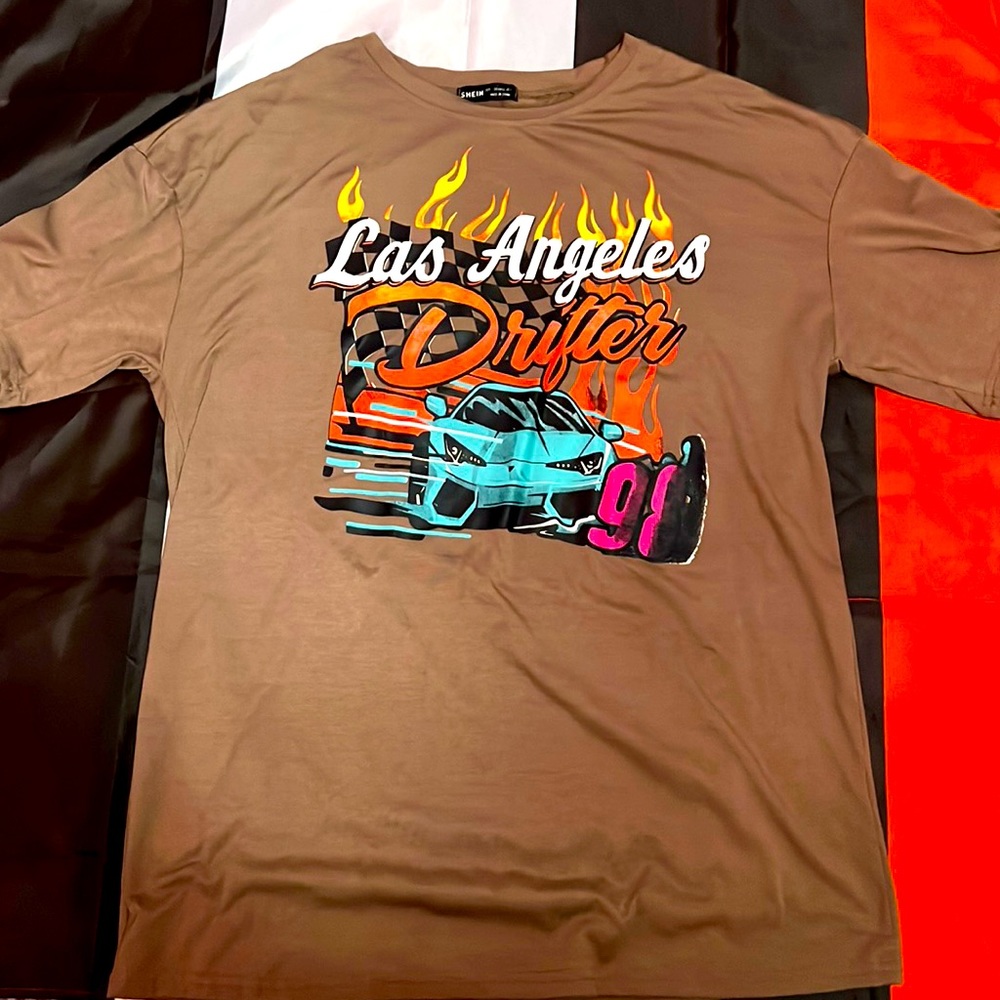 Brown Los Angeles Racing oversized shirt